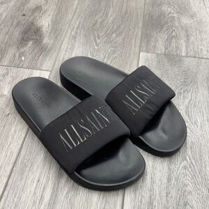 All Saints Men's Black Slide Sandals